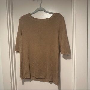 Never Fully Dressed Glittering Gold Knit Top